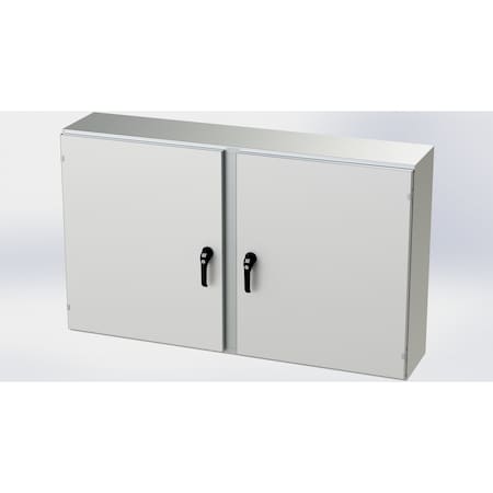 Saginaw Control & Engineering 3 Point Latch with Padlock Handle Electrical Enclosures, 36 in H, 12 in D, 60 in W SCE-36EL6012SSWFLP